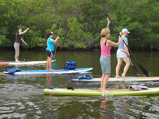 Group paddling stand-up paddleboards